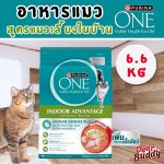 อาหารแมว Purina One 6.6 กก. สูตร Indoor แมวเลี้ยงในบ้าน ถุงใหญ่