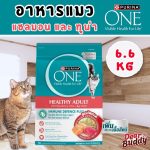 อาหารแมว Purina One 6.6 กก. สูตร Healthy Adult แซลมอนและทูน่า ถุงใหญ่