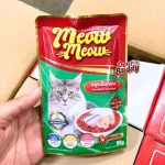 กล่อง 12 ซอง Meow Meow อาหารเปียกแมว เหมียว เหมียว ลูกแมว แมวโต 85 กรัม - Image 4