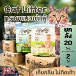Kasty 20 ลิตร x2 ยกลัง Tofu Litter ทรายแมวเต้าหู้ สูตรไร้ฝุ่น จับตัวเป็นก้อน ทิ้งชักโครกได้ สำหรับแมวทุกวัย