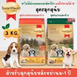 อาหารลูกสุนัข Smartheart Gold น้ำหนัก 3 กิโลกรัม สำหรับลูกสุนัขหลังหย่านม - 1 ปี อาหารสำหรับลูกสุนัข อาหารลูกสุนัข