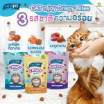 CAT n joy Crispy Bites (60g) ขนมแมวกรุบกรอบ แคทเอ็นจอย บำรุงขน มีสูตรลูกแมว รสทูน่า แซลมอน ซีฟู้ด - Image 3